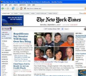 Meng on the front page of the New York Times, September 1st, 2007